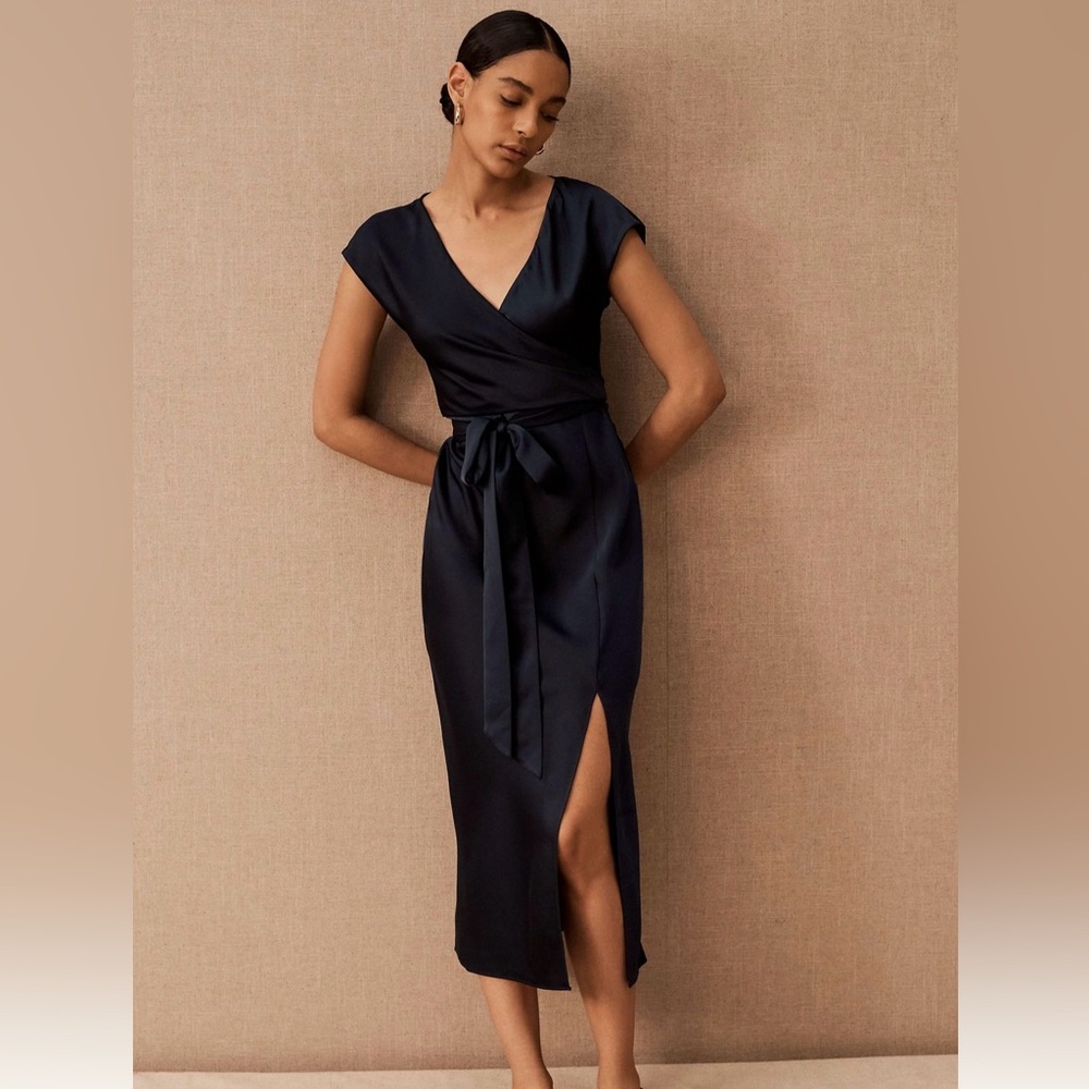 BHLDN- Satin Mid-dress - Anthropologie